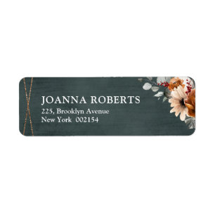 Terracotta Sage Burgundy Floral Geometric Wedding  Etiket