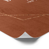 Terracotta Sage Burgundy Geometric Wedding Welkom Poster (Hoek)