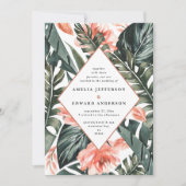 Terracotta sage green tropical foliage bruiloft (Voorkant)