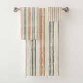 Terracotta Sage Groen Modern Eenvoudig Boho Bad Handdoek (Insitu)