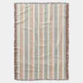 Terracotta Sage Moderne minimalistische streep Boh Deken (Voorkant Verticaal)