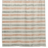 Terracotta Sage Moderne minimalistische streep Boh Douchegordijn (Voorkant)