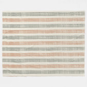 Terracotta Sage Moderne minimalistische streep Boh Fleece Deken (Voorkant (Horizontaal))