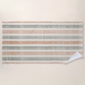 Terracotta Sage Moderne minimalistische streep Boh Strandlaken (Voorkant)