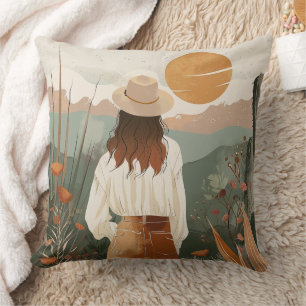 Terracotta Salie Boho Woestijnvallei Zonsondergang Kussen