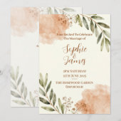Terracotta Salie Botanisch | Boho Bruiloft Kaart (Voorkant / Achterkant)
