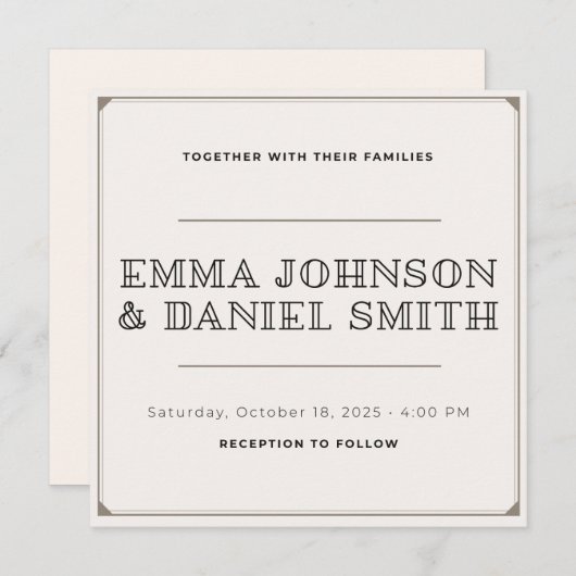 Terracotta & salie minimalistische bruiloft uitnod kaart (Voorkant / Achterkant)