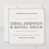 Terracotta & salie minimalistische bruiloft uitnod kaart (Voorkant)