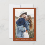 Terracotta Save the Date Boho Foto Minimalistisch (Voorkant)