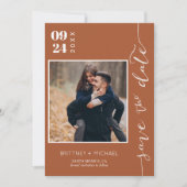Terracotta Save the Date Foto (Voorkant)