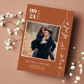 Terracotta Save the Date Foto