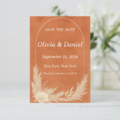 Terracotta Save the Date Kaart (Staand voorkant)