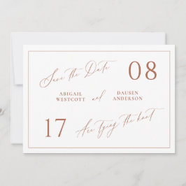 Terracotta Save the Date Wedding Aankondiging