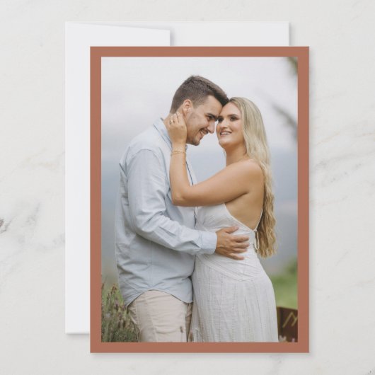 Terracotta Save the Date Wedding Aankondiging (Achterkant)