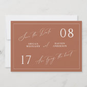 Terracotta Save the Date Wedding Aankondiging (Voorkant)