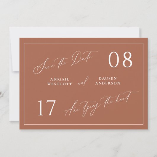 Terracotta Save the Date Wedding Aankondiging (Voorkant)
