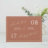 Terracotta Save the Date Wedding Aankondiging (Staand voorkant)