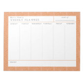 Terracotta Scallops Family Weekly Planner Notepad Notitieblok (Voorkant)