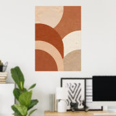 Terracotta Schelp Boog Poster | Boho Aardse Kunst (Thuiskantoor)