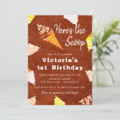 Terracotta Scoop Ice-Cream Cake Foto Verjaardag Kaart (Staand voorkant)