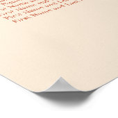 Terracotta Script 10 Tafel Stoelindeling Poster (Hoek)