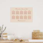 Terracotta Script 10 Tafel Stoelindeling Poster (Keuken)
