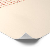 Terracotta Script 12 Tafel Trouwstoelindeling Post Poster (Hoek)