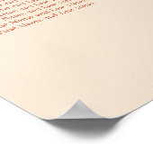 Terracotta Script 15 Tafel Trouwstoelindeling Post Poster (Hoek)
