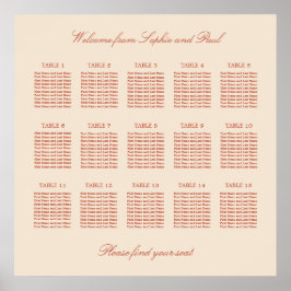 Terracotta Script 15 Tafel Trouwstoelindeling Post Poster