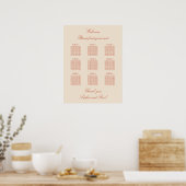 Terracotta Script 9 Tafel Trouw Stoelen Poster (Keuken)