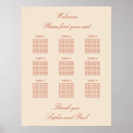 Terracotta Script 9 Tafel Trouw Stoelen Poster