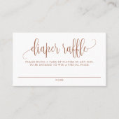 Terracotta  Script Baby shower Luier Raffle Visitekaartje (Voorkant)