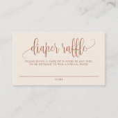 Terracotta Script Boho Diaper Raffle Kaart Plaatskaartje (Voorkant)