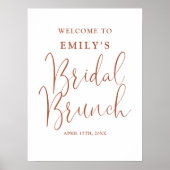 Terracotta Script Bruids Brunch Welkomstbord Poster (Voorkant)