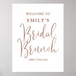 Terracotta Script Bruids Brunch Welkomstbord Poster