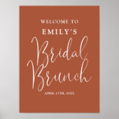 Terracotta Script Bruids Brunch Welkomstbord Poster (Voorkant)