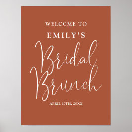 Terracotta Script Bruids Brunch Welkomstbord Poster