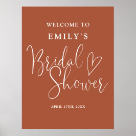 Terracotta Script Bruiloft Feest Welkomstbord Poster