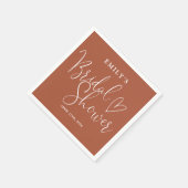 Terracotta Script Calligraphy-Vrijgezellenfeest Servet (Hoek)