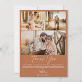 Terracotta script chic 6 foto's bruiloft bedankt (Achterkant)