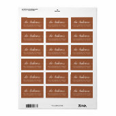 Terracotta Script Familie Retouradres Label (Full Sheet)