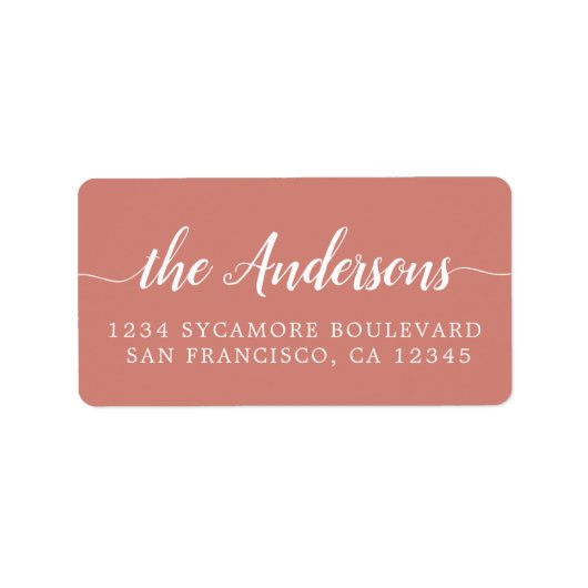 Terracotta Script Family Return Address Label (Voorkant)