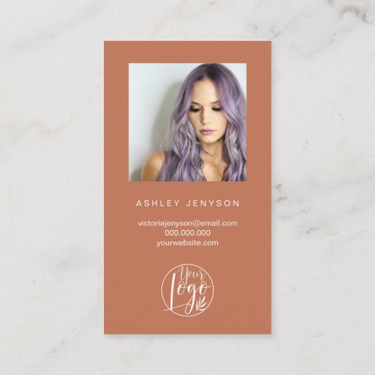 Terracotta script foto logo orde dank u visitekaartje (Achterkant)