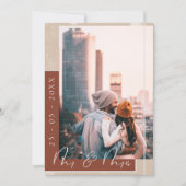 Terracotta Script Foto Save the Date Kaart (Voorkant)