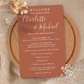 Terracotta Script Gast Huwelijksweekend Programma