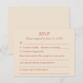 Terracotta Script Guest Choices Bruiloft RSVP Kaar (Voorkant / Achterkant)