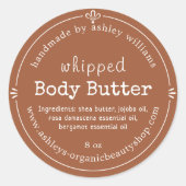 TerraCotta Script Handgemaakte Lichaamsboter Label (Voorkant)