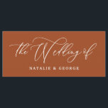 Terracotta script het bruiloft van het teken menu<br><div class="desc">Terracotta script het bruiloft van teken. Ideaal deel van een budget,  boho bruiloftszittingsplan. Modern minimaal elegant modern design.</div>