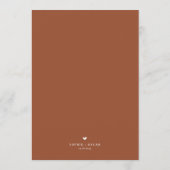 Terracotta Script Laat liefde gloeien bruiloft tek Menu (Achterkant)