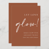 Terracotta Script Laat Liefde Schijnen Huwelijksbo Menu (Voorkant / Achterkant)